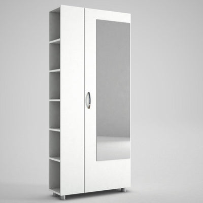 Cuier cu pantofar Meyra, Alb, 80x185x29 cm