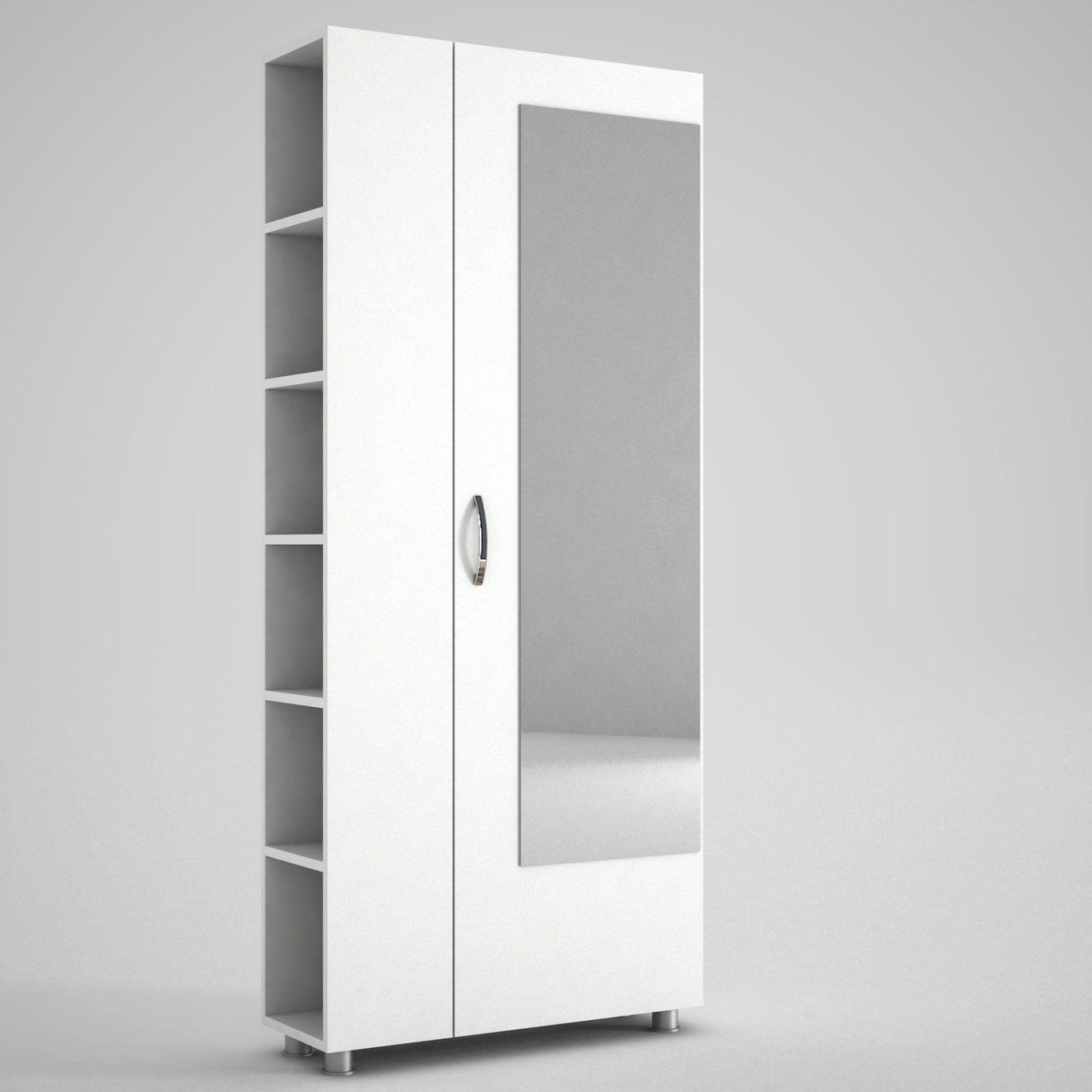 Cuier cu pantofar Meyra, Alb, 80x185x29 cm