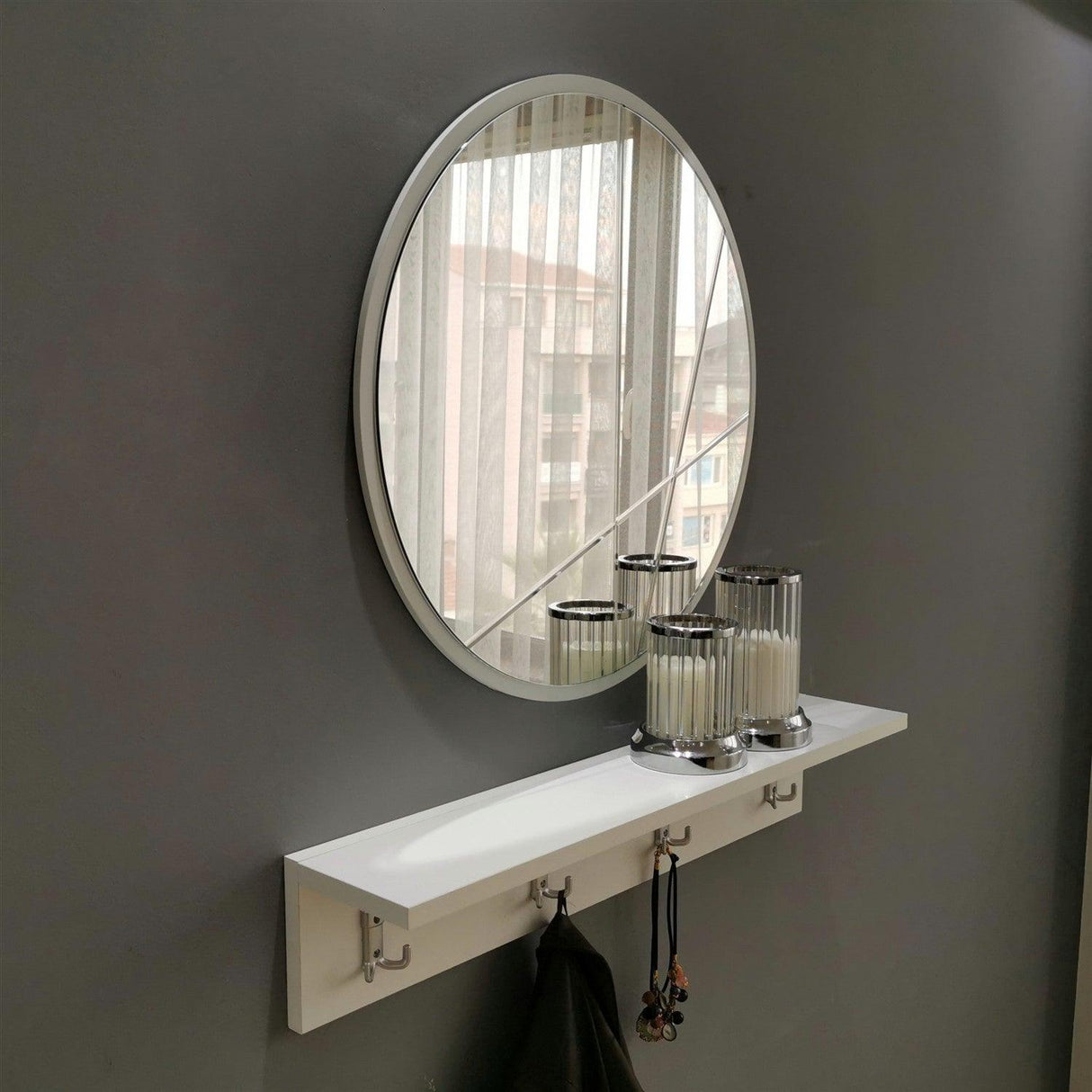 Cuier cu pantofar V103, Alb, 15x15x80 cm