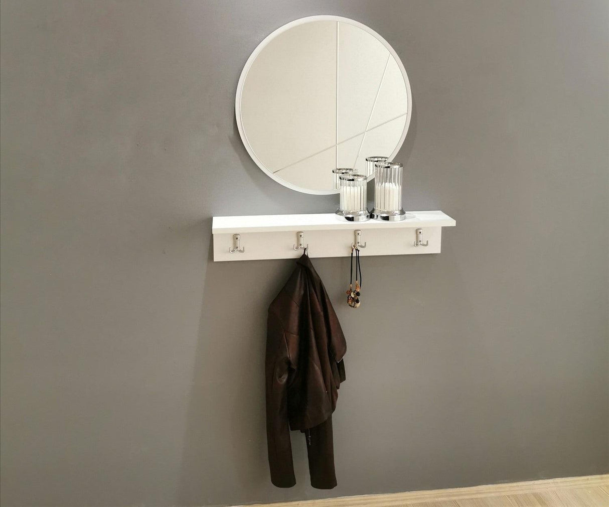 Cuier cu pantofar V103, Alb, 15x15x80 cm