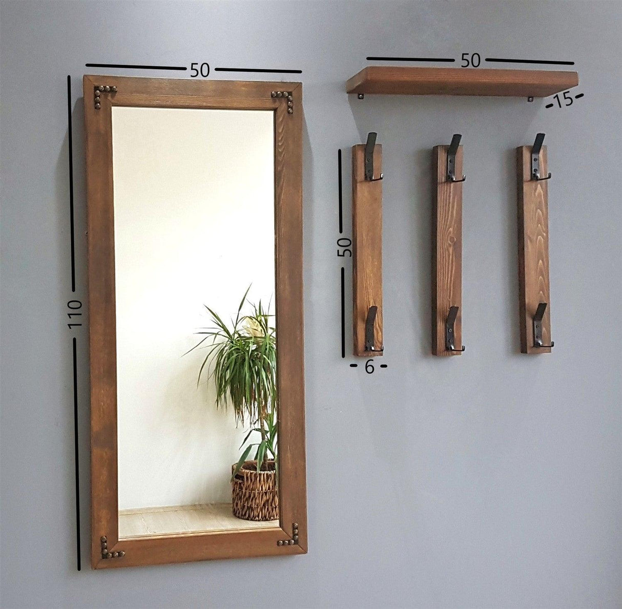 Cuier cu pantofar V109, Nuc, 2x110x50 cm