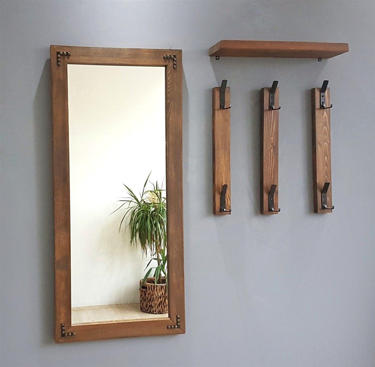 Cuier cu pantofar V109, Nuc, 2x110x50 cm