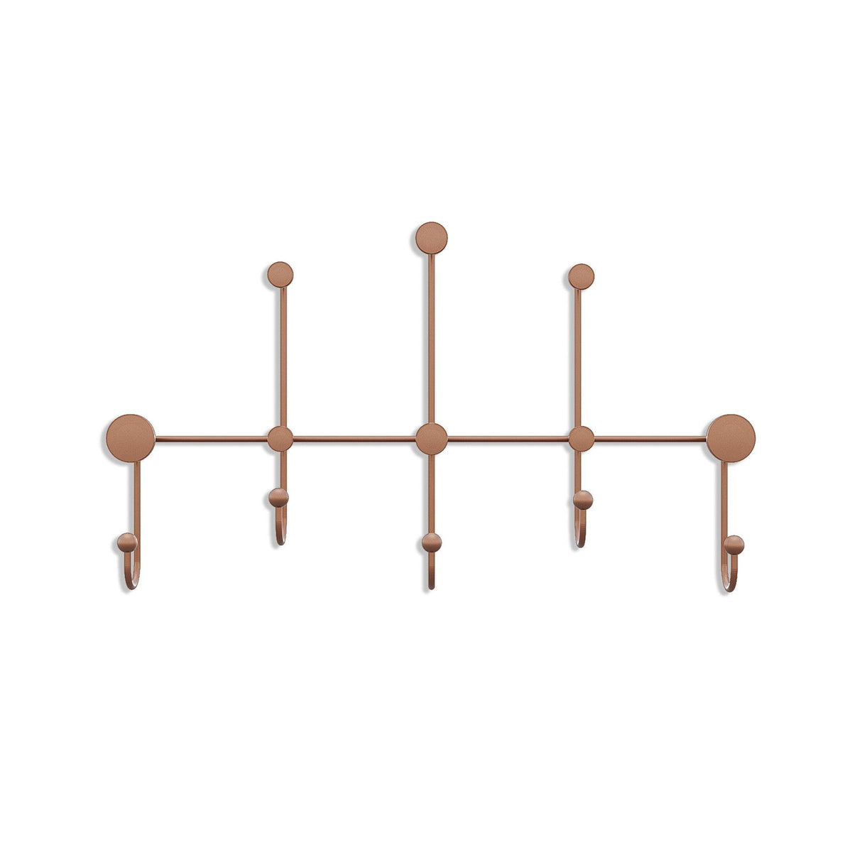 Cuier de hol metalic Metal Wall Hook Antonio 4, Cupru, 80x45x10 cm