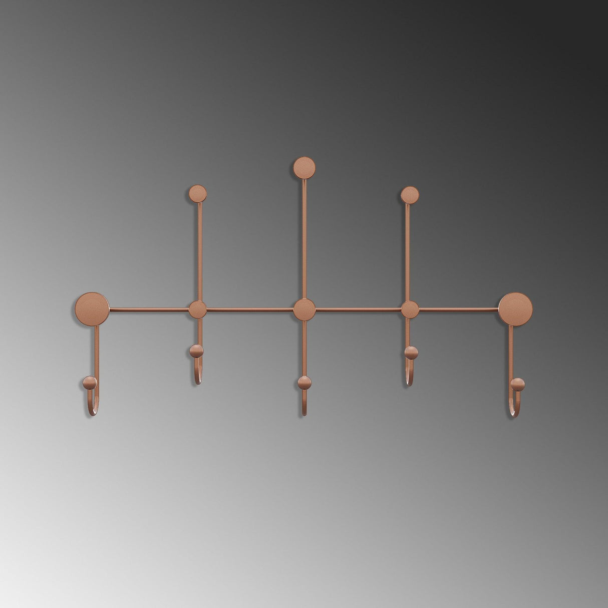 Cuier de hol metalic Metal Wall Hook Antonio 4, Cupru, 80x45x10 cm