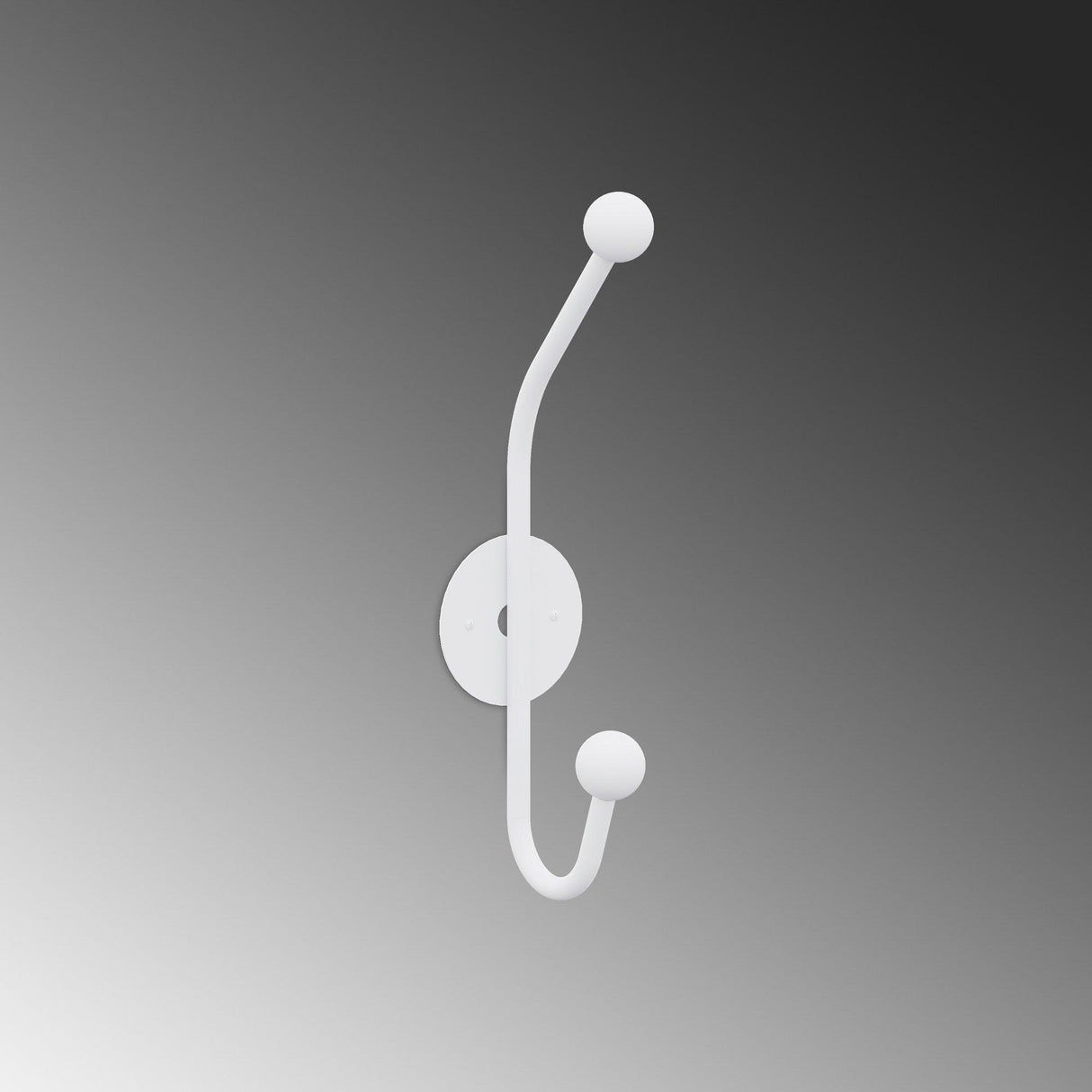 Cuier de hol metalic Metal Wall Hook Antonio 7, Alb, 6x9 cm