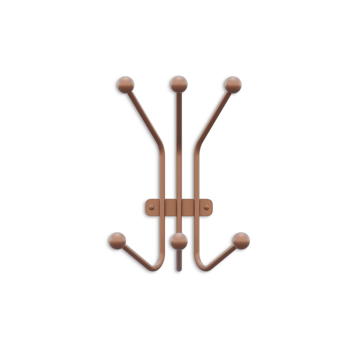 Cuier de hol metalic Metal Wall Hook Artistic 1, Cupru, 23x13 cm