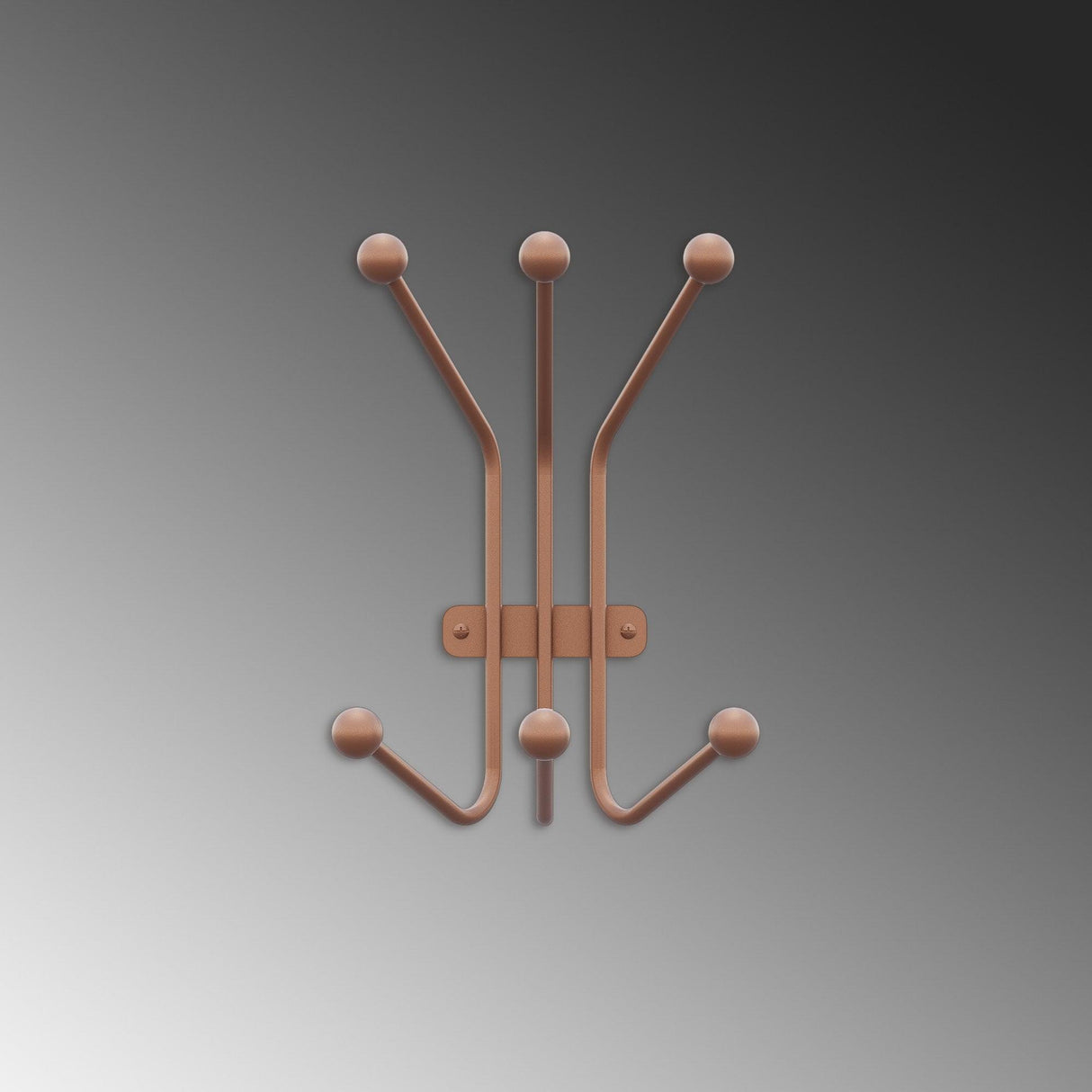 Cuier de hol metalic Metal Wall Hook Artistic 1, Cupru, 23x13 cm