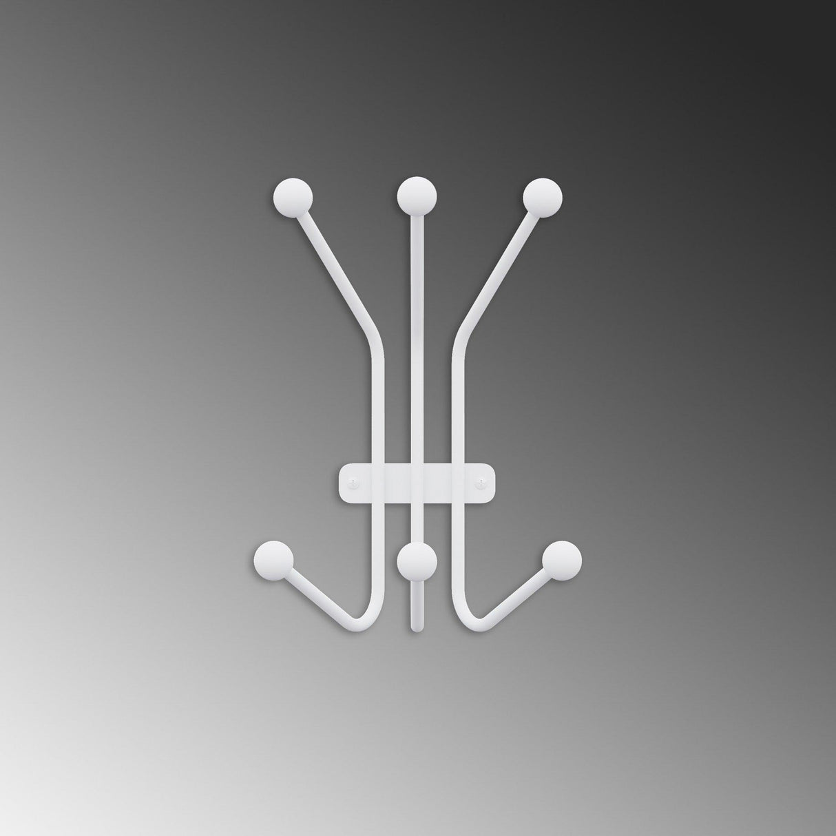 Cuier de hol metalic Metal Wall Hook Classic 1, Alb, 23x13 cm