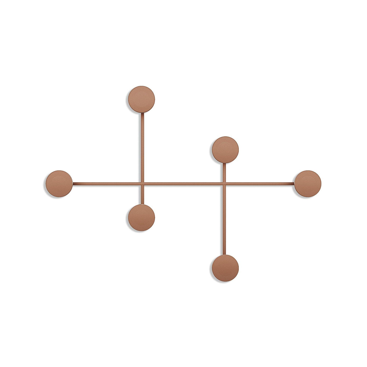 Cuier de hol metalic Metal Wall Hook Lux 2, Cupru, 82x60x10 cm