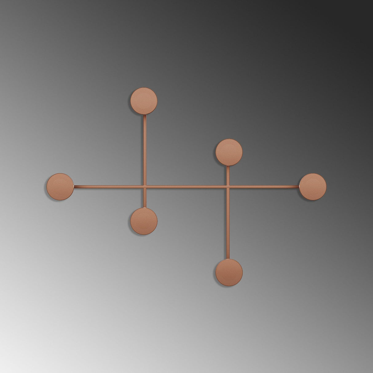 Cuier de hol metalic Metal Wall Hook Lux 2, Cupru, 82x60x10 cm