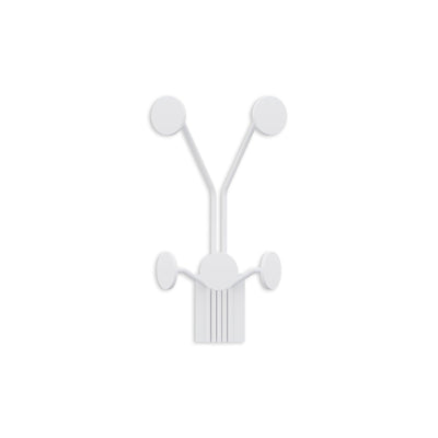 Cuier de hol metalic Metal Wall Hook Vintage 1, Alb, 24x16 cm