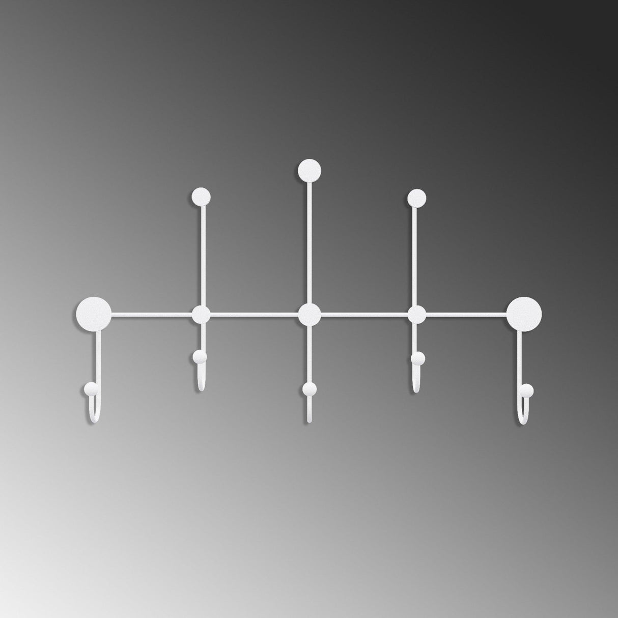 Cuier de hol metalic Metal Wall Hook Vintage 2, Alb, 80x45x10 cm