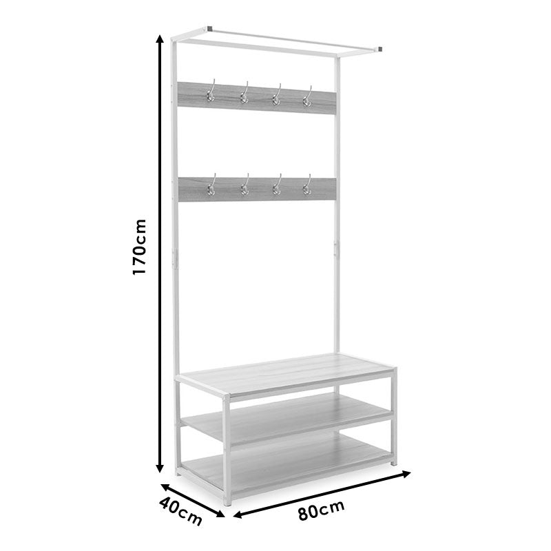 Cuier Intrare Ralph Maple, Alb, 80x40x170 cm, foto produs