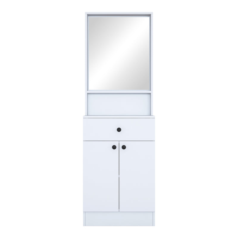 Cuier Rockder cu oglinda, 60x35x183 cm - Alb