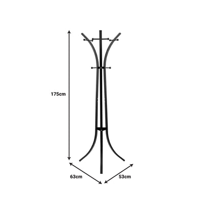 Cuier tip pom Zensine, Negru, 51x63x175 cm, imagine suplimentara