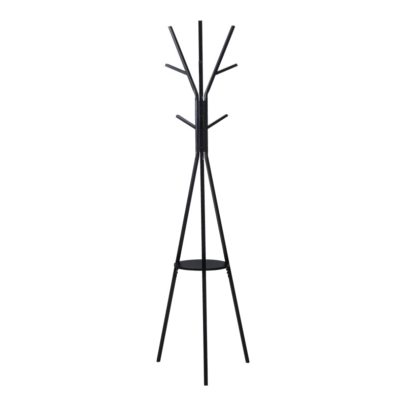 Cuier metalic Denner, Metal, Alb, 48x48x180 cm - Negru