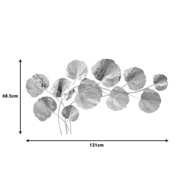 Decoratiune de perete din metal Fleur, Auriu, 131x68x6 cm, imagine suplimentara