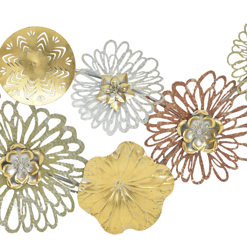 Decoratiune de perete din metal Tutsi, Multicolor, 102x43 cm