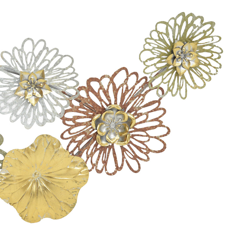 Decoratiune de perete din metal Tutsi, Multicolor, 102x43 cm
