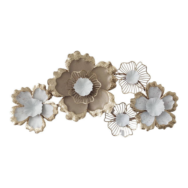 Decoratiune de perete din metal Vogene, Auriu, 90x47x7 cm