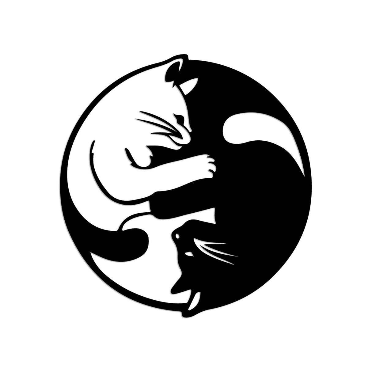 Decoratiune de perete Metal Cat 1, Negru, 54x56 cm