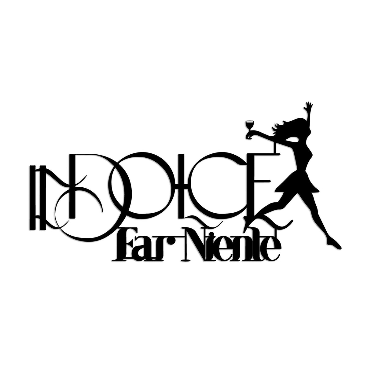 Decoratiune de perete Metal Dolce far Niente 1, Negru, 60x31 cm