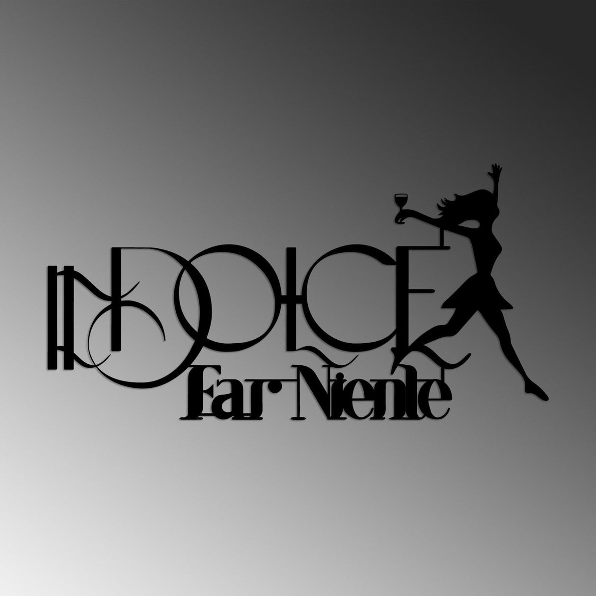 Decoratiune de perete Metal Dolce far Niente 1, Negru, 60x31 cm