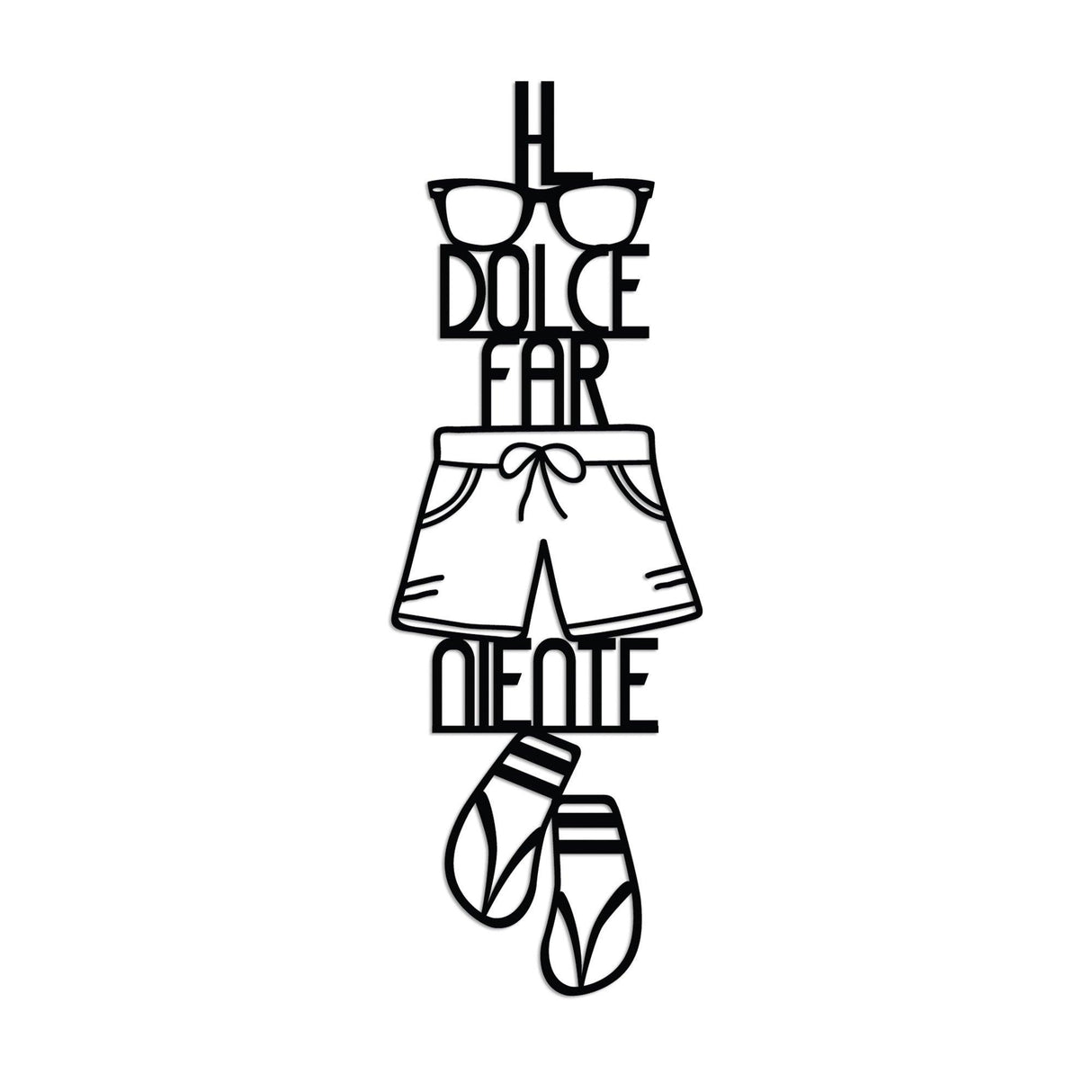 Decoratiune de perete Metal Dolce Far Niente 3, Negru, 30x85 cm