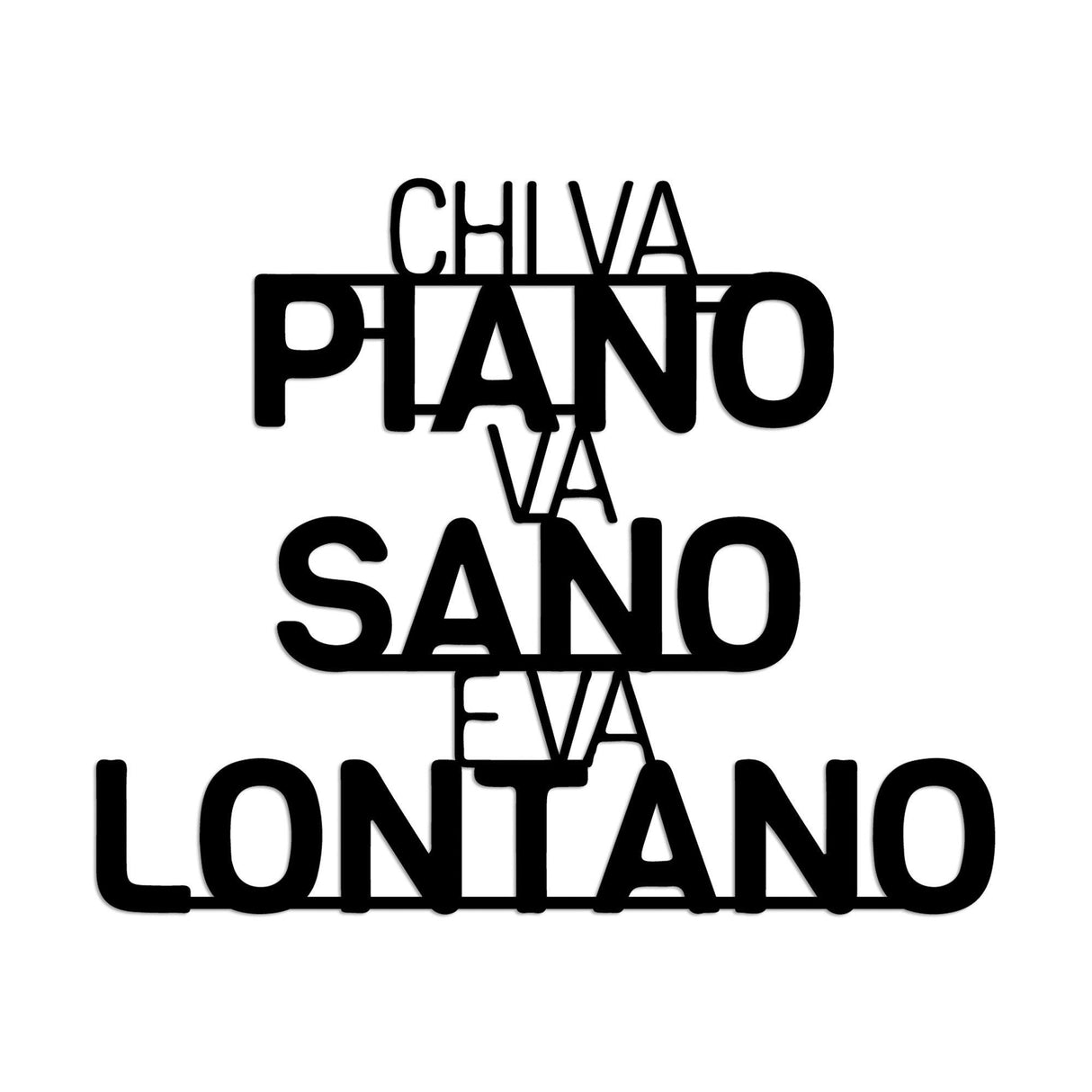 Decoratiune de perete Metal Lontano 1, Negru, 56x46 cm