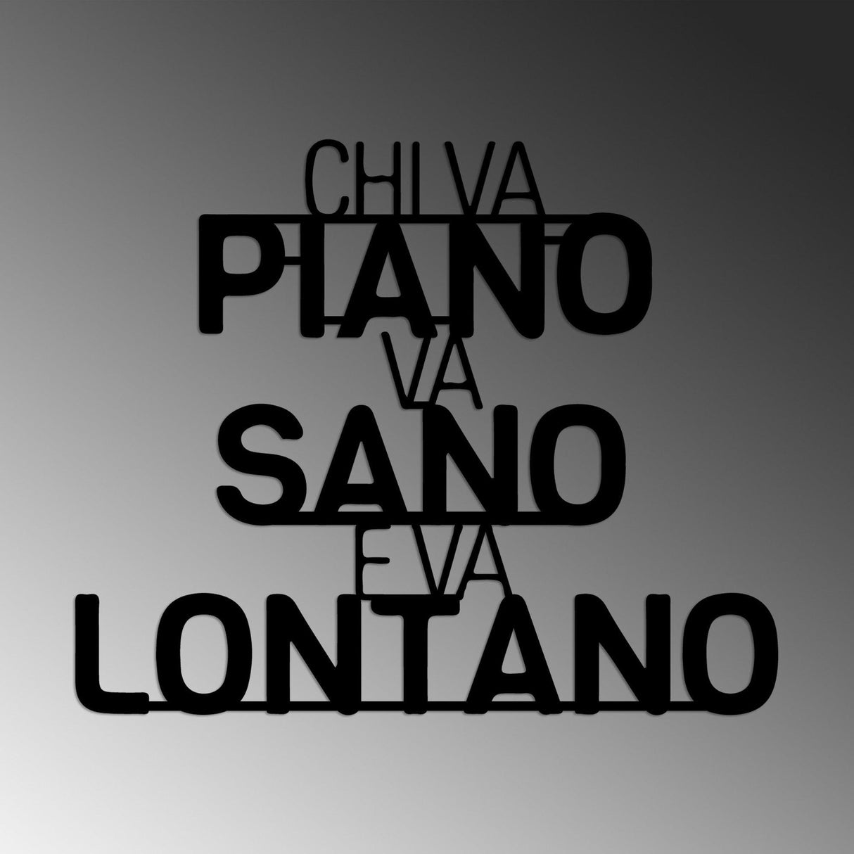 Decoratiune de perete Metal Lontano 1, Negru, 56x46 cm