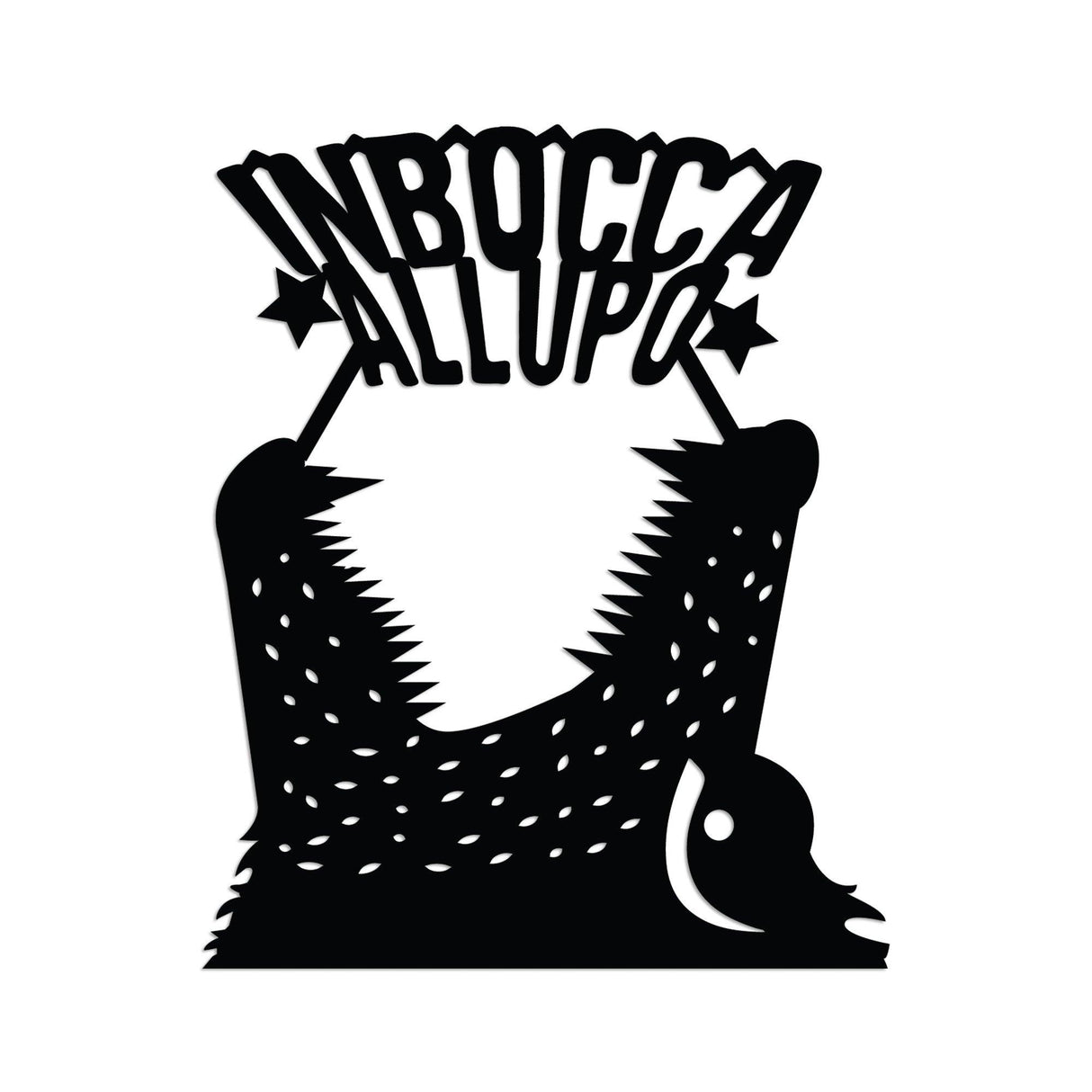 Decoratiune de perete Metal Lupo 4, Negru, 46x56 cm