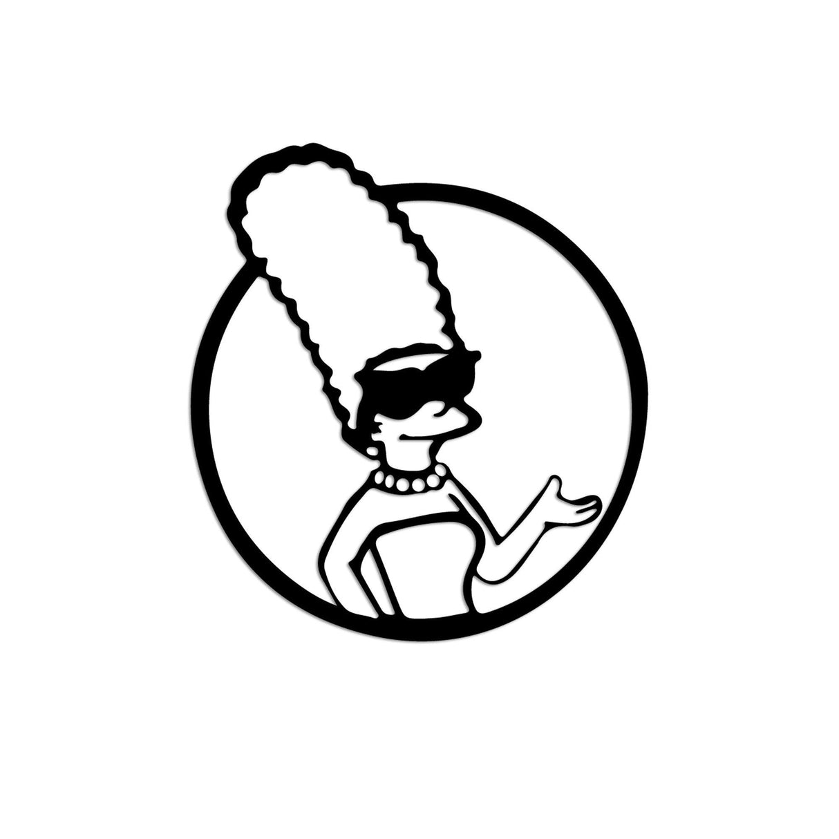 Decoratiune de perete Metal Sımpson 2, Negru, 33x33 cm