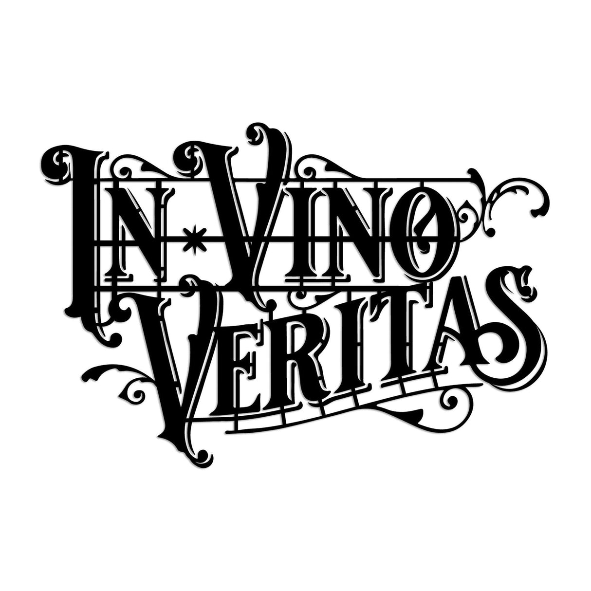 Decoratiune de perete Metal Veritas 2, Negru, 60x41 cm