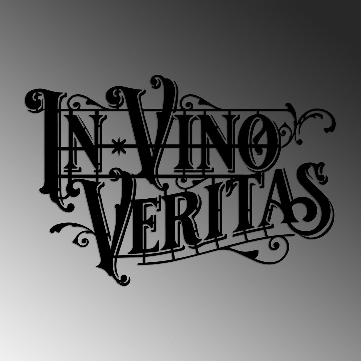 Decoratiune de perete Metal Veritas 2, Negru, 60x41 cm