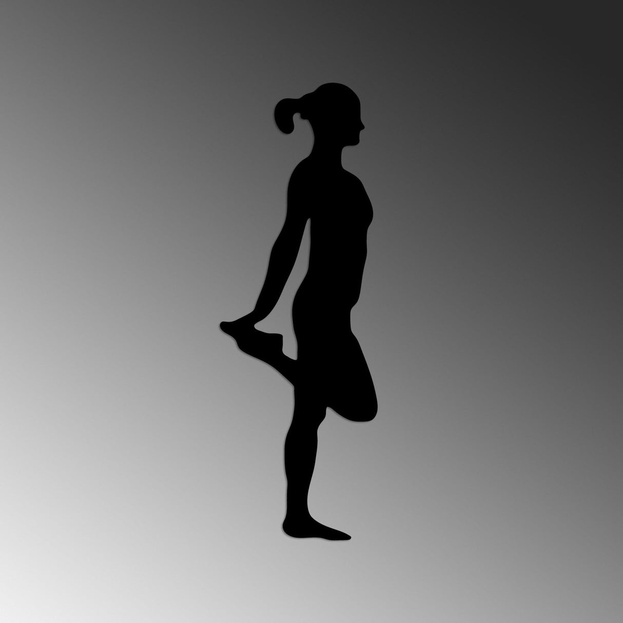 Decoratiune de perete Metal Yoga 1, Negru, 21x60 cm