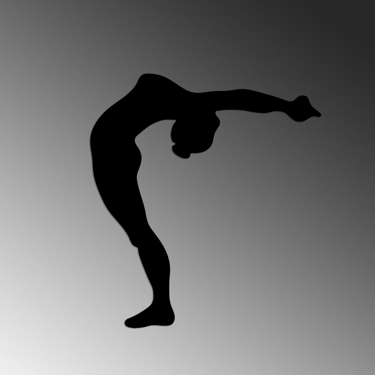 Decoratiune de perete Metal Yoga 21, Negru, 50x55 cm