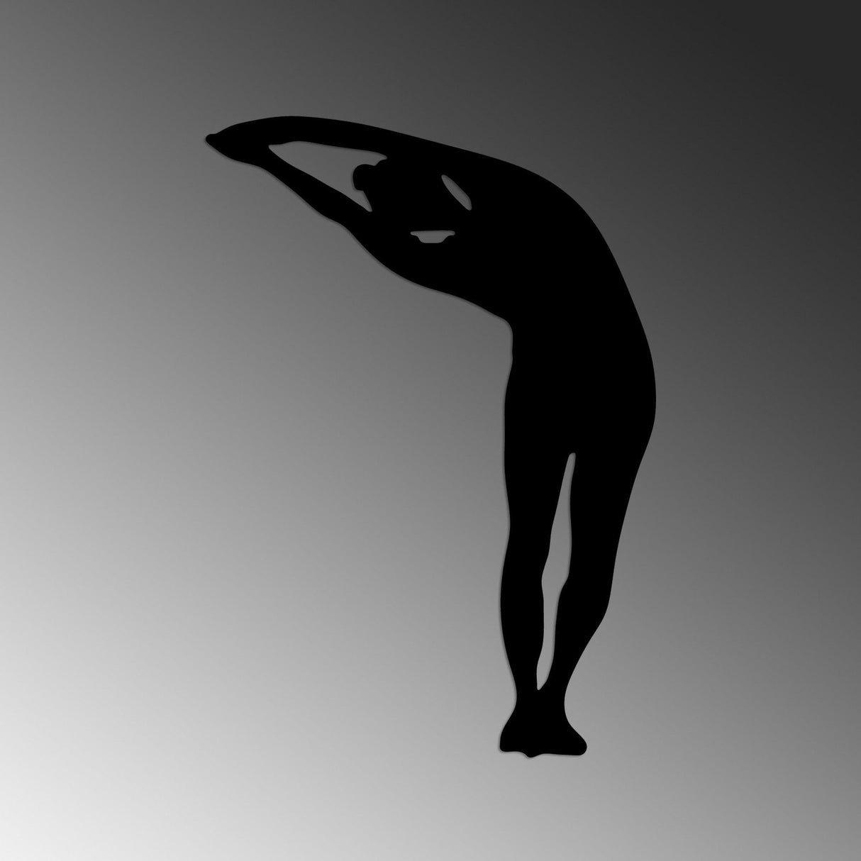 Decoratiune de perete Metal Yoga 28, Negru, 42x60 cm