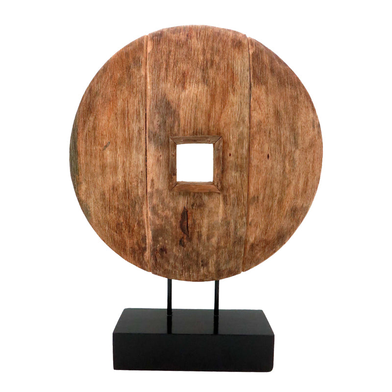 Accesoriu Decorativ Decoratiune masa Cart lemn de mango Natural si fier 40x9x54 cm