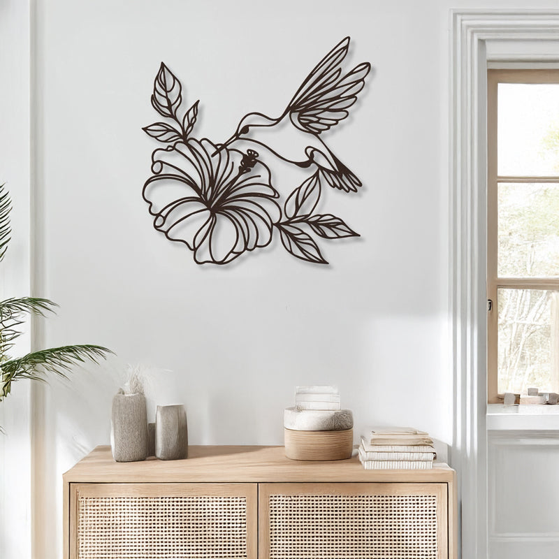 Decorațiune metal Wall deco Folou negru metal, 60x60 cm