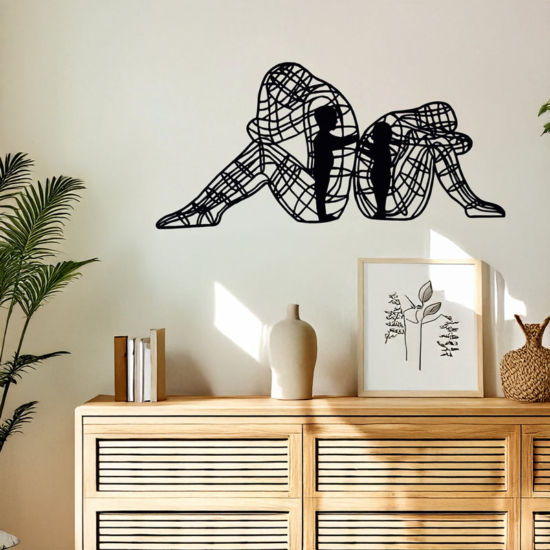 Decorațiune metal Wall deco Innero negru metal, 50x25 cm