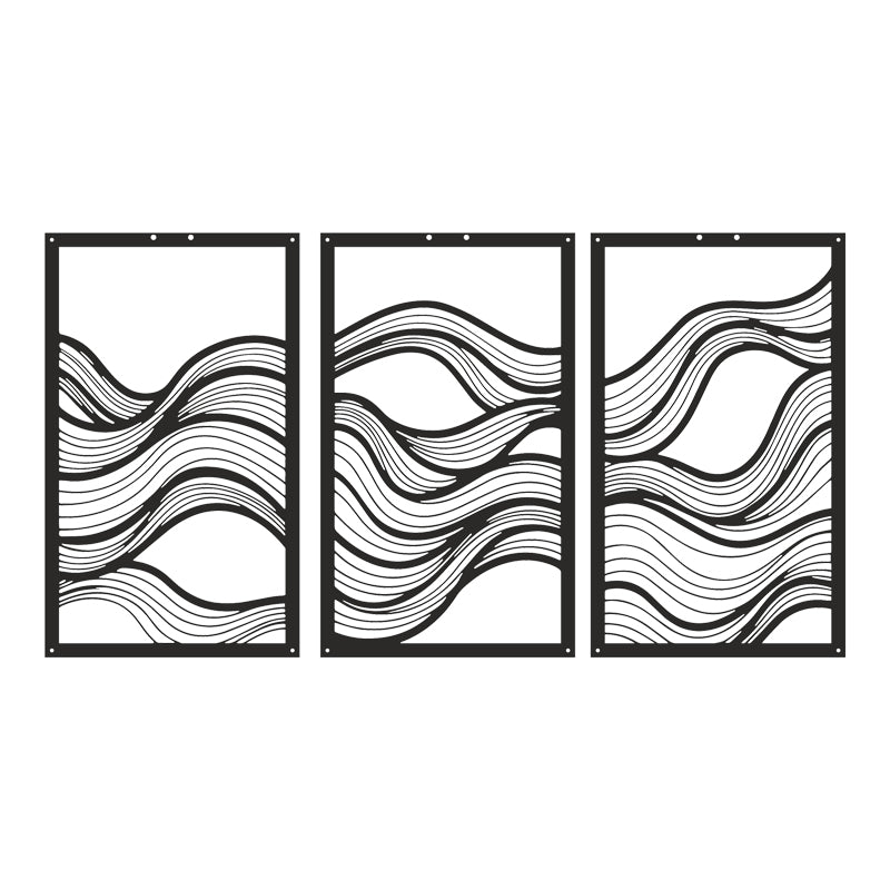 Decorațiune metal Wall deco Ocena set 3 piese negru metal, 30x50 cm