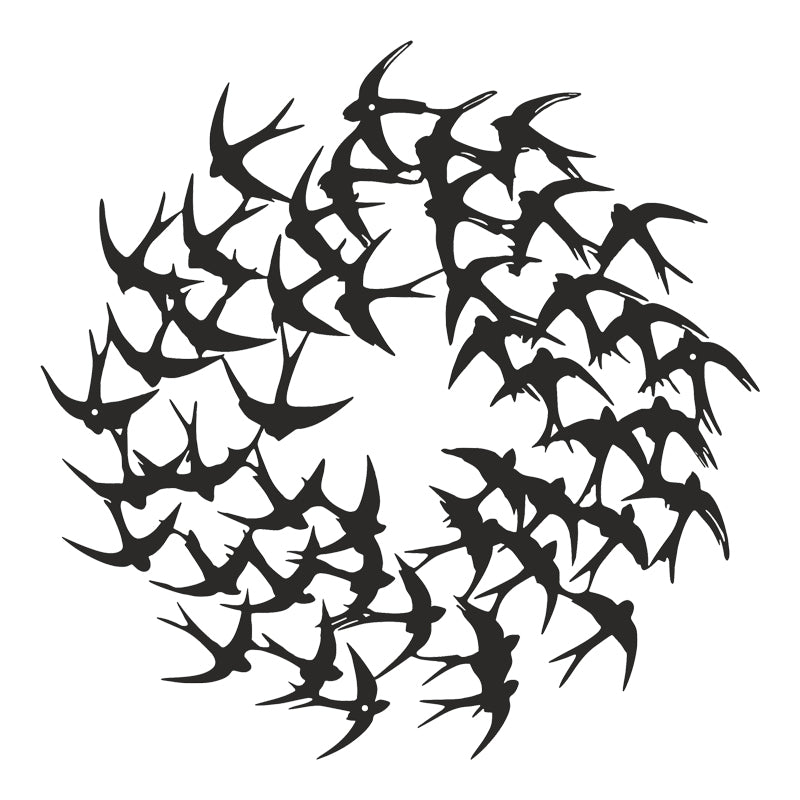 Decorațiune metal Wall deco Swarm negru metal, Ø50x1 cm