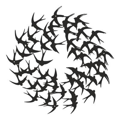 Decorațiune metal Wall deco Swarm negru metal Ø50x0.15cm