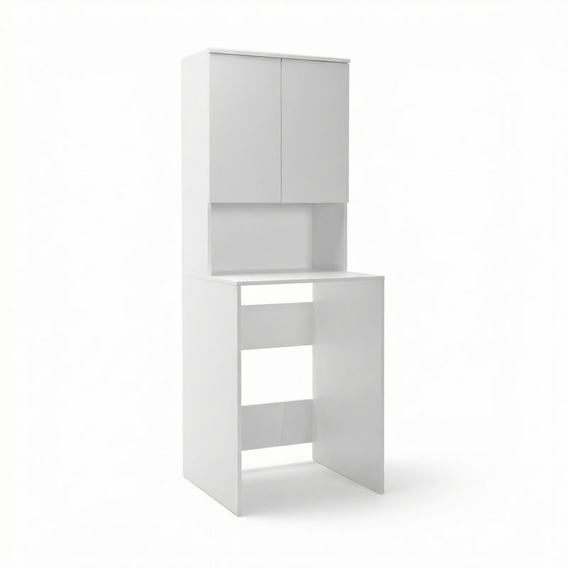 Dulap Baie Adore cu Loc Pentru Masina de Spalat, 3 Rafturi, 2 Usi, Alb, 65 x 182 x 60 cm