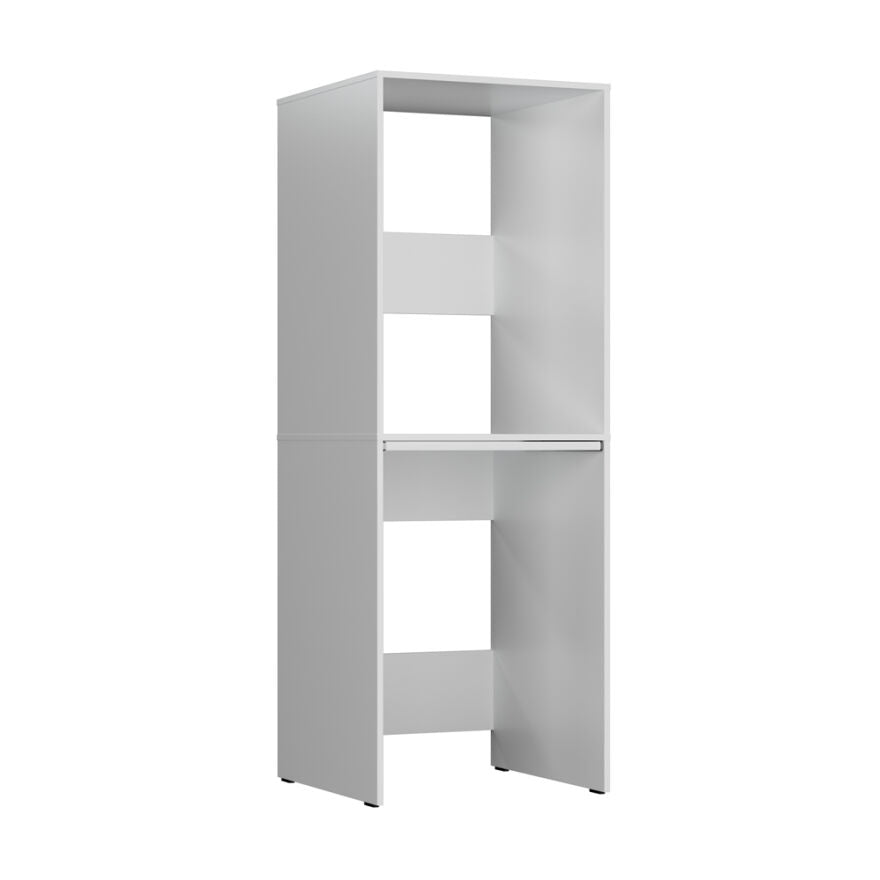Dulap Baie Adore pentru Masina de Spalat si Uscator cu Blat Glisant, Alb, 65x182x67 cm