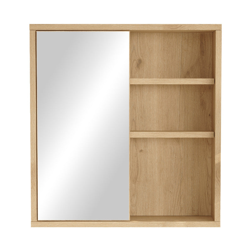 Dulap baie Bagno cu oglinda si Lustra, Natural 60x14x64 cm
