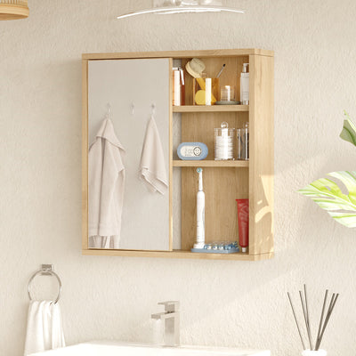 Dulap baie Bagno cu oglinda si Lustra, Natural, 60x14x64 cm, imagine suplimentara