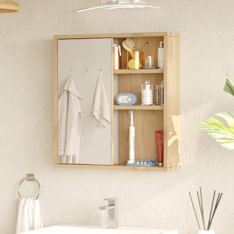 Dulap baie Bagno cu oglinda si Lustra, Natural, 60x14x64 cm, imagine suplimentara