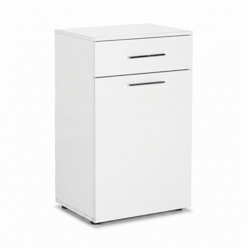Dulap Baie cu cos de rufe Adore Diamond Mini, sertar, Alb Lucios, 52x83x38 cm, foto produs 6