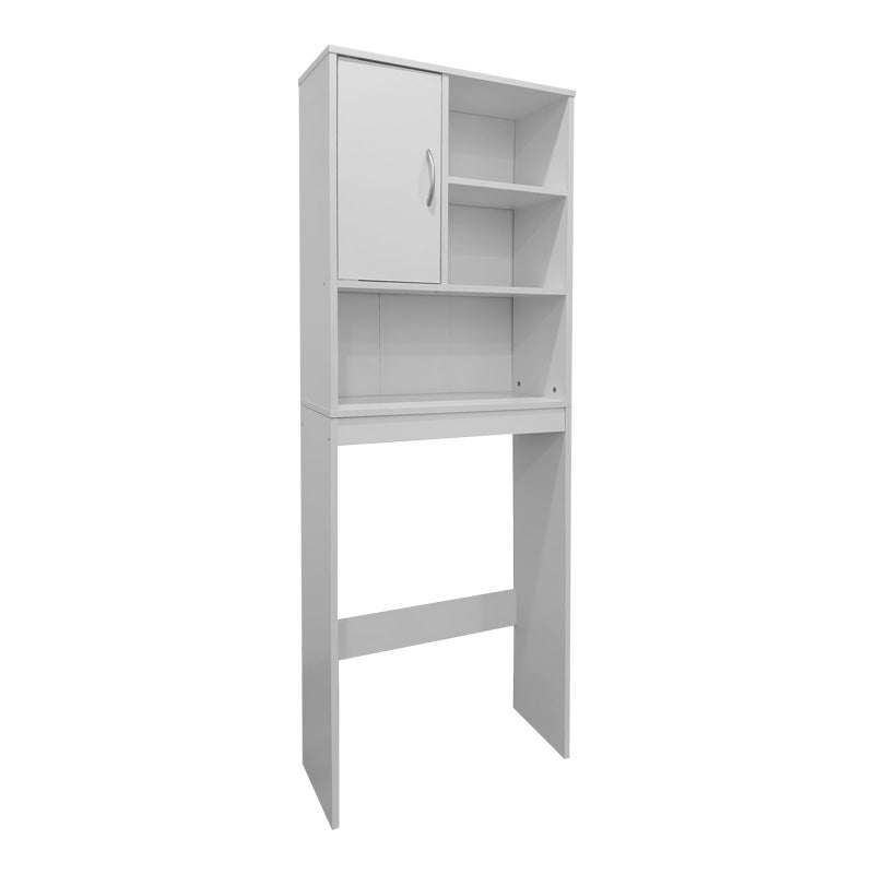 Dulap Baie cu Loc Pentru Masina de Spalat cu sertare, Lemn, Alb, 60x24x168 cm - Alb